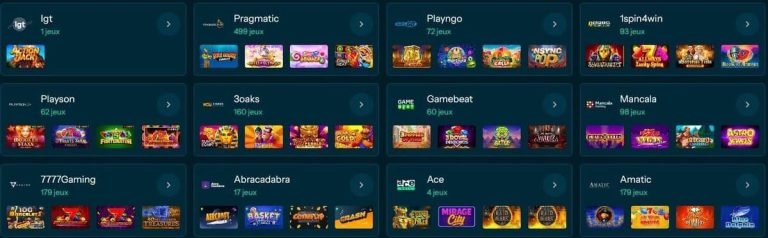 Bravo Play Casino fournisseurs